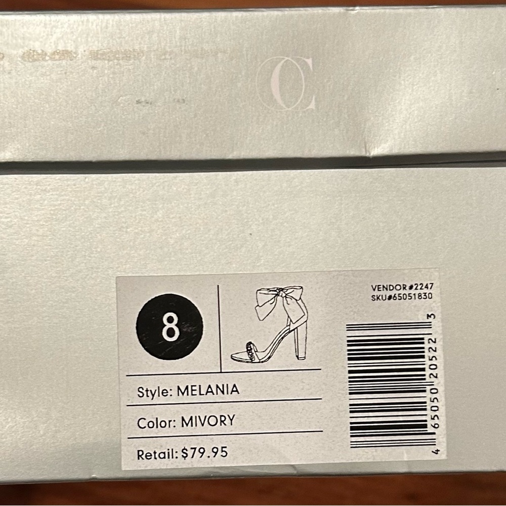 NIB Bridal Bachelorette Heels! Oleg Cassini Ankle Bow Crystal Strap Block Heels🤍 - Picture 6 of 7